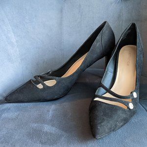 Strapped toe Black High Heel Pumps Shoes Women's Size 11